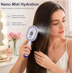 Electric Spray Retractable Air Cushion Comb ✨ مشط كهربائي قابل للسحب مزود بوسادة هوائية ورذاذ النانو 💖